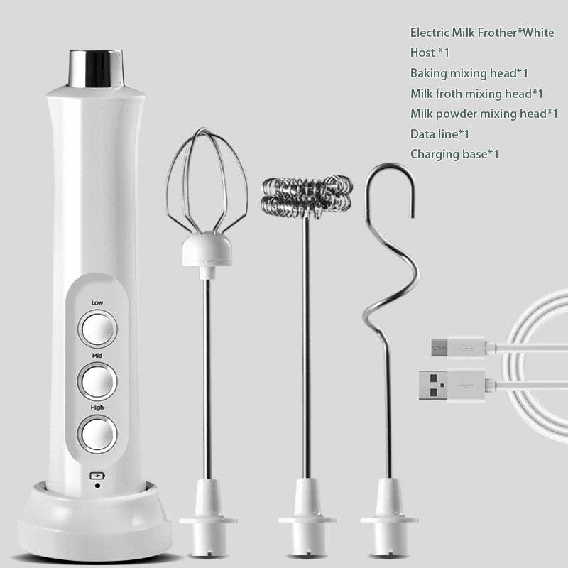 3in1 Portable Rechargeable Milk Frother Foam Maker - Image 6
