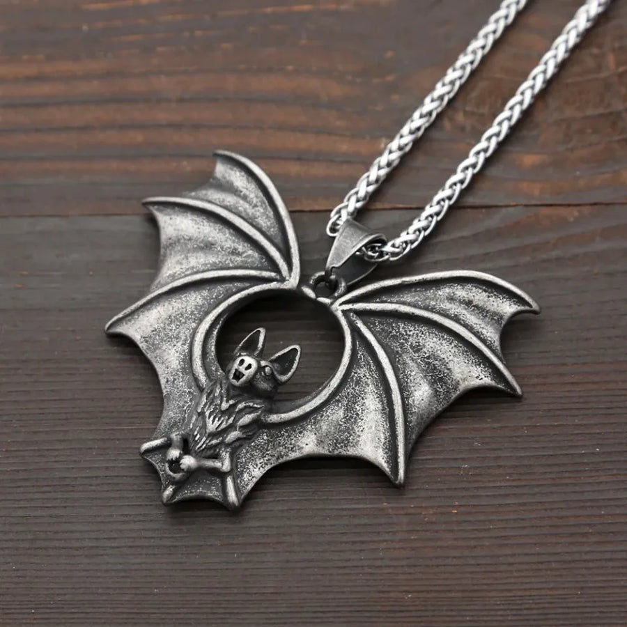 Gothic Night Bat Pendant Necklace - Image 3
