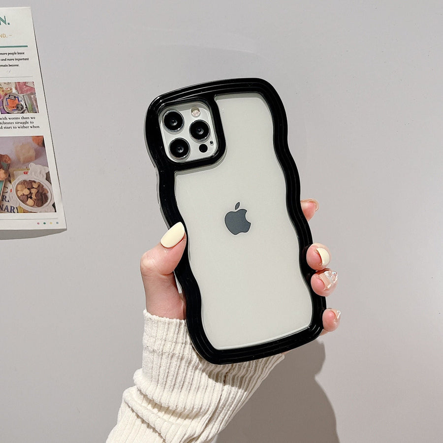 Wavy Art Clear Soft iPhone Case - Image 4