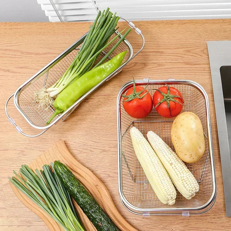 Space-Saving Over-Sink Mesh Strainer Rack - Image 0