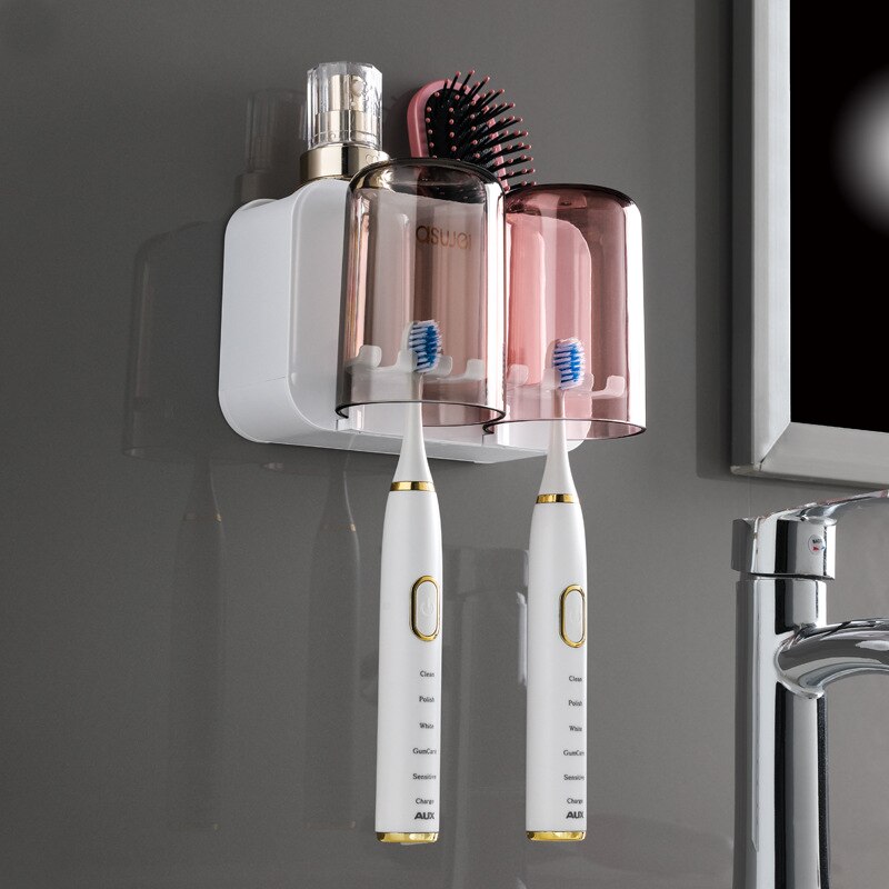 Wall-Hanging Mouthwash Cup Toothbrush Holder - Image 3