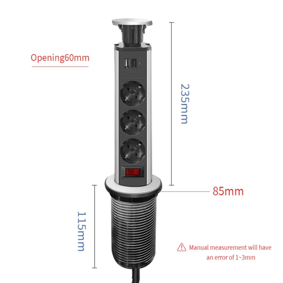 Cable Organizer Table Socket Pop-Up Power Strip - Image 2