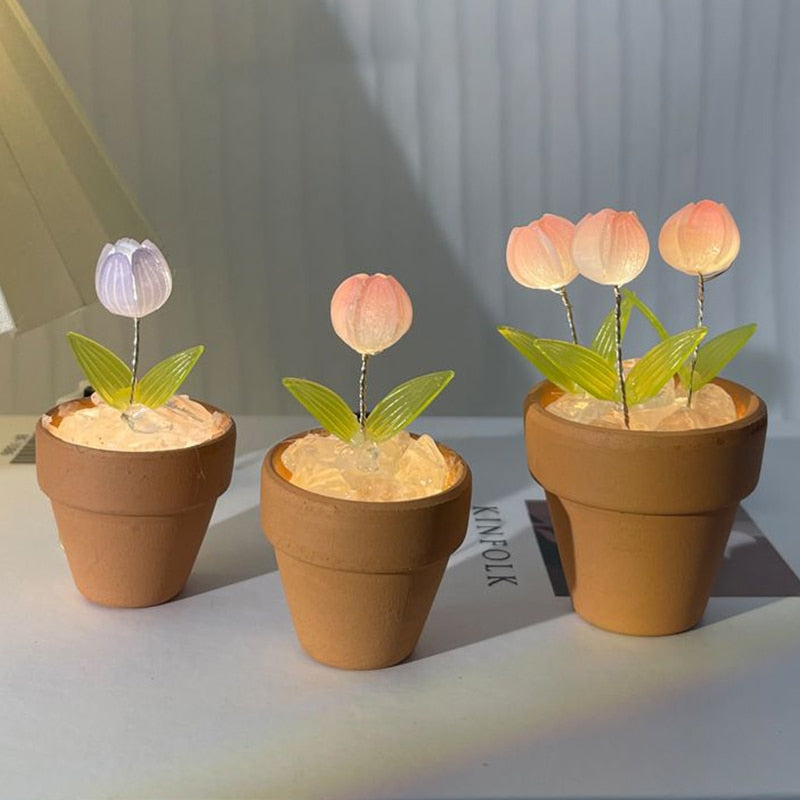 Creative DIY Rose Glow Night Lamp Decor - Image 0