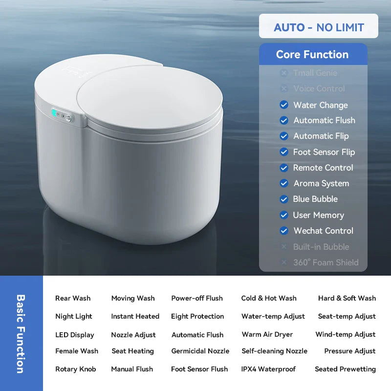 Instant Heat Compact Remote-Controlled Intelligent Automatic Bidet Toilet - Image 6