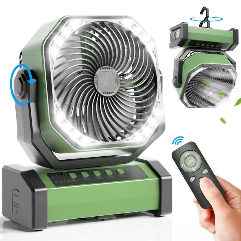 Camping Power Bank Remote Control Desk Fan - Image 5