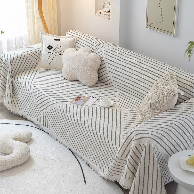 Nordic Style Comfy Soft Knitted Sofa Cover Blanket - Image 11