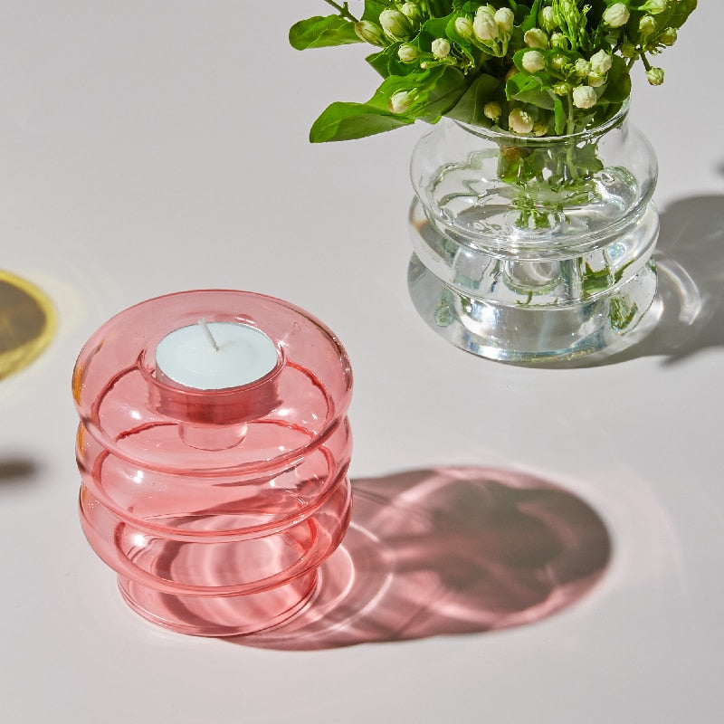 Dual Glass Spiral Candle Holder - Image 4