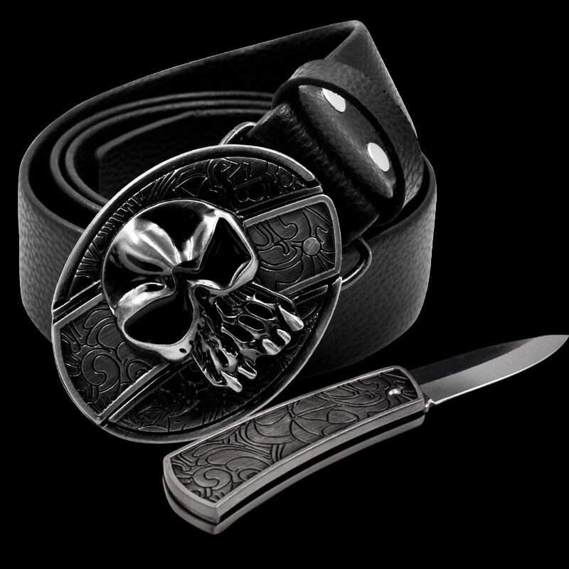 Self Defense Mini Knife Leather Belt - Image 2