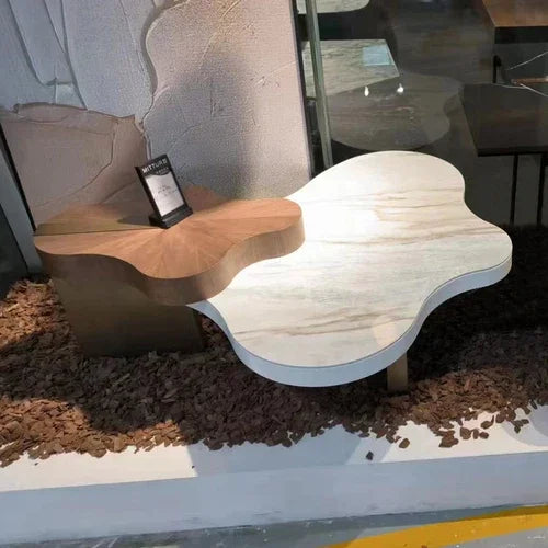 Artistic Bohemian Nature-Inspired Wooden Coffee Table - Image 6