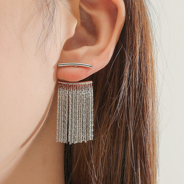 Golden Shining City Tassel Earring - Image 3