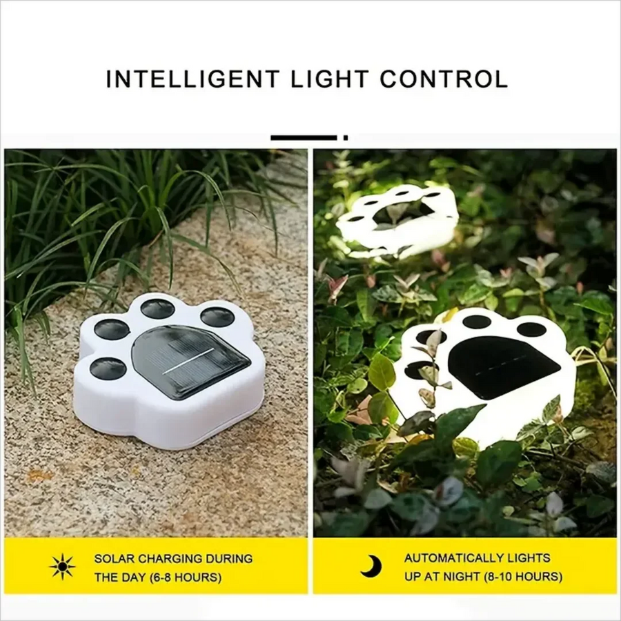 Glowing Paw LED Solar Pathway Outdoor Lights - Image 5