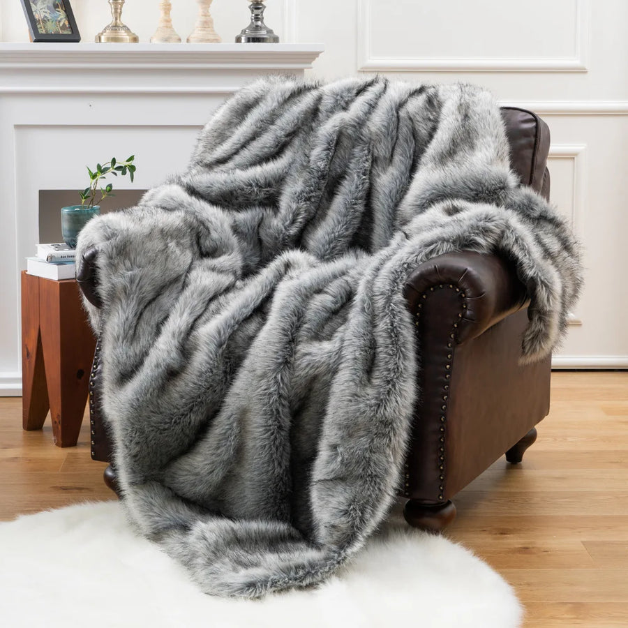 Cozy Couture Deluxe Faux Fur Sofa Blanket - Image 8