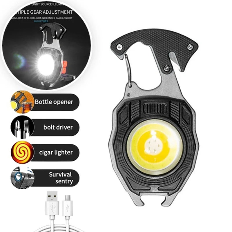 Ultimate COB Multifunction Rechargeable Built-in Ligther Work Light - Image 7