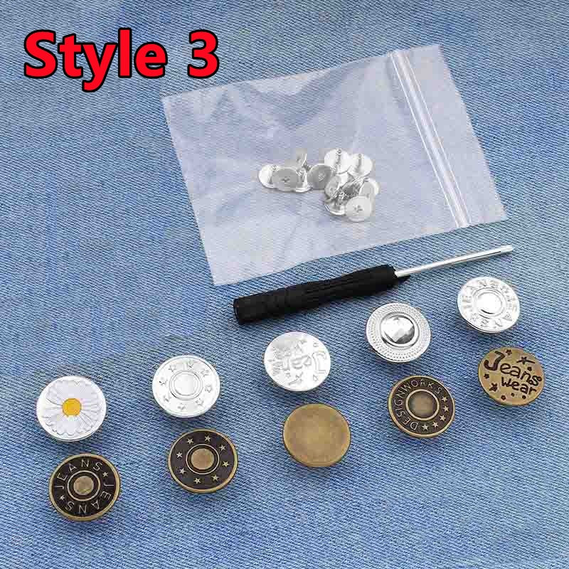 10Pcs Snap-On Seamless Metal Button Set - Image 10
