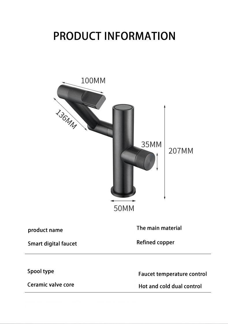 Hydroelectric Rotating Modern Smart Waterfall Faucet - Image 7