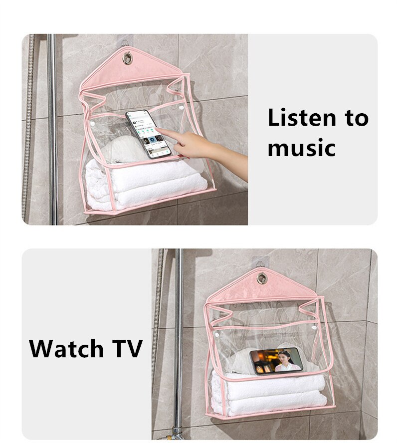 Waterproof Transparent Hanging Bathroom Organizer Bag - Image 6