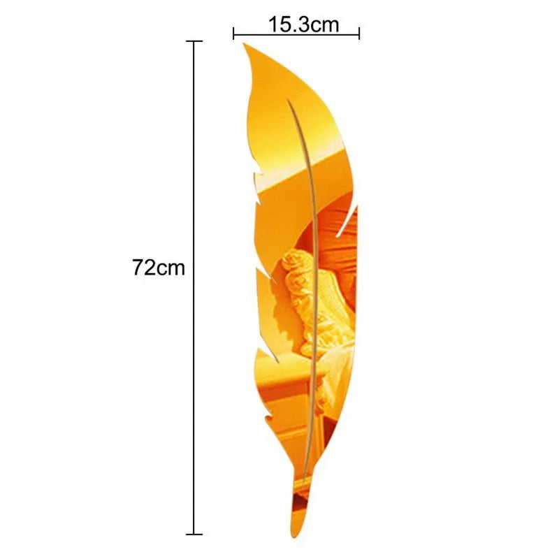 3D Feather Art Mirror Wall Sticker - Image 7