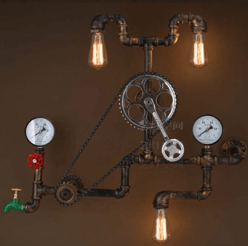 Vintage Gear Wall Light Fixtures Industrial Lighting - Image 0
