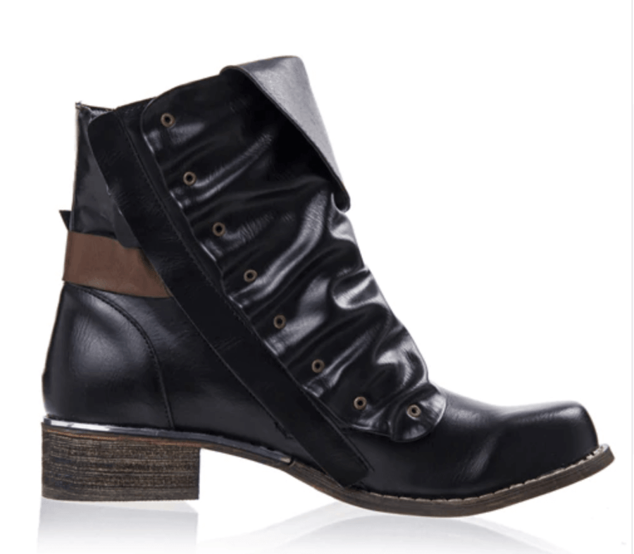Leather Flat Ankle Winter Boots - Image 4