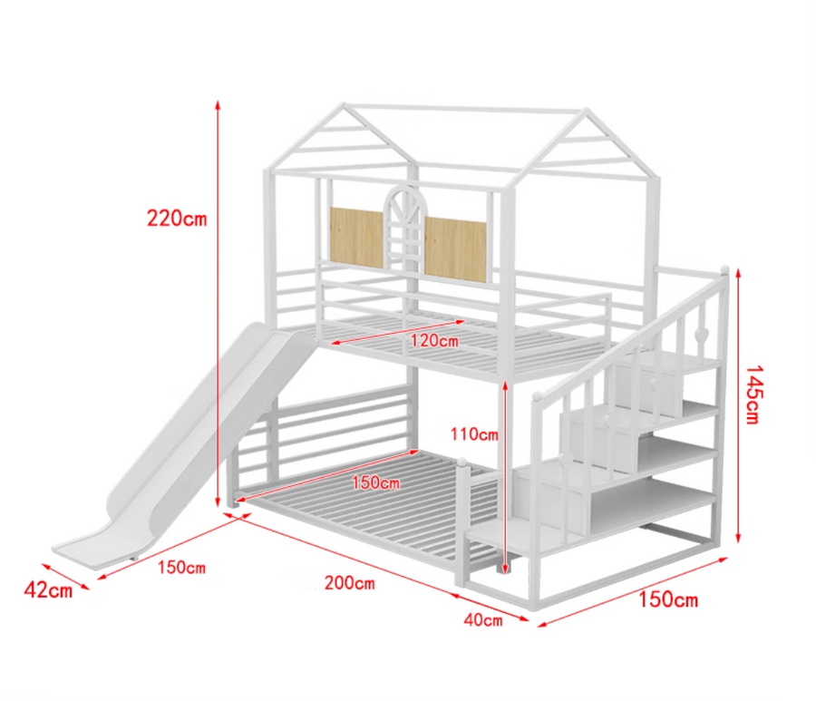 Loft-Style House Roof Frame Playhouse Bunk Bed - Image 10