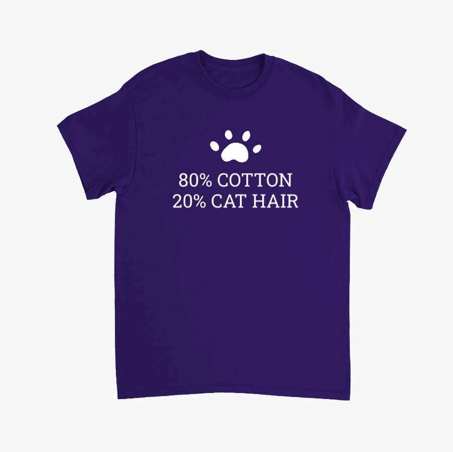 80% Cotton 20% Cat Hair Creative T-Shirt - Image 12