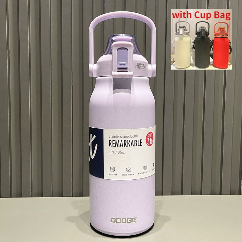 Stainless Steel Built-in Straw Camping Thermos - Image 10