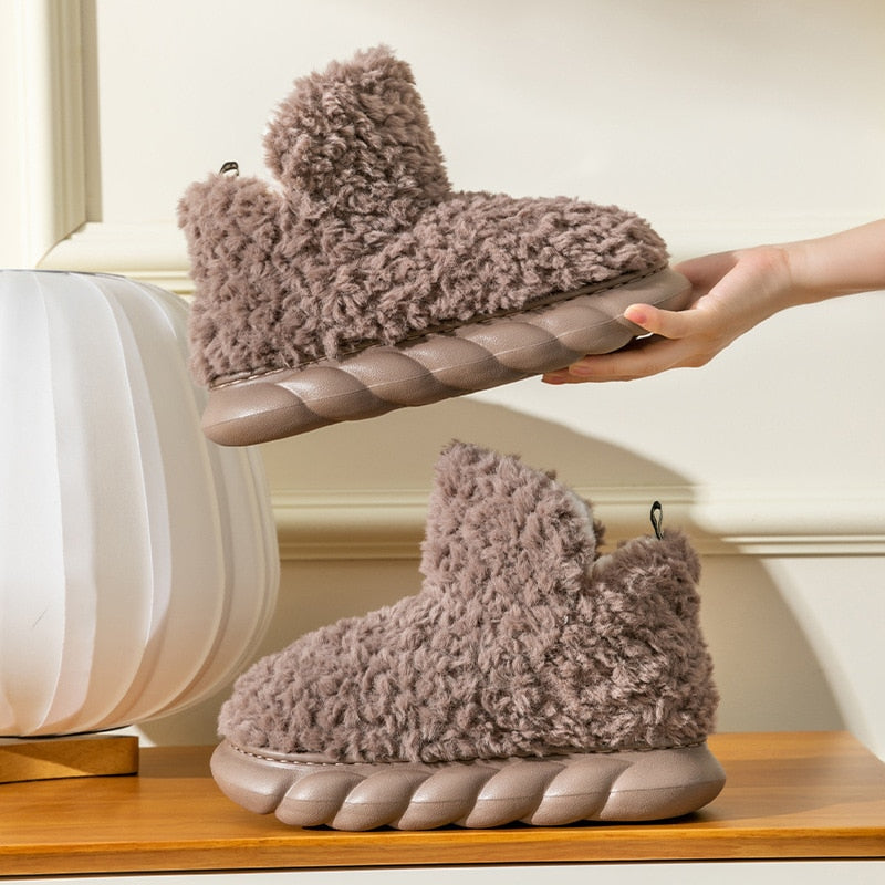 Fluffy Cozy Woman Warm Home Boots - Image 0