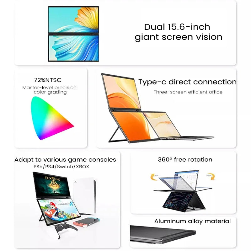 Spin Display 360 Dual Screen Portable Monitor - Image 1