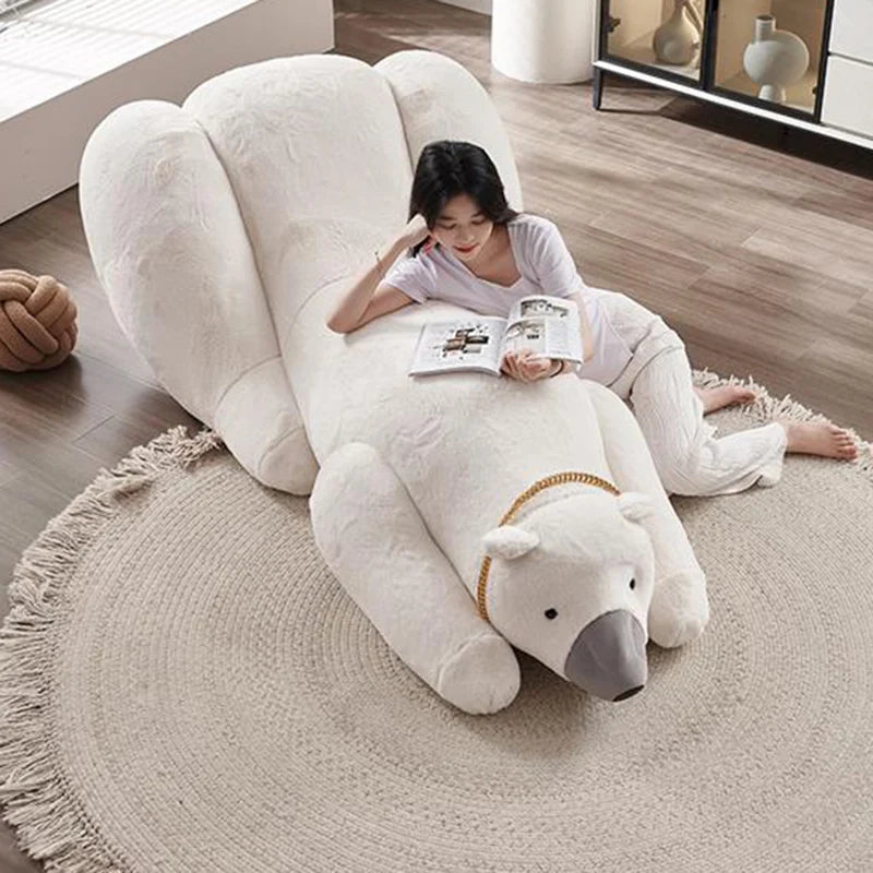 Giant Polar Bear Plush Lounge Chair - Image 4