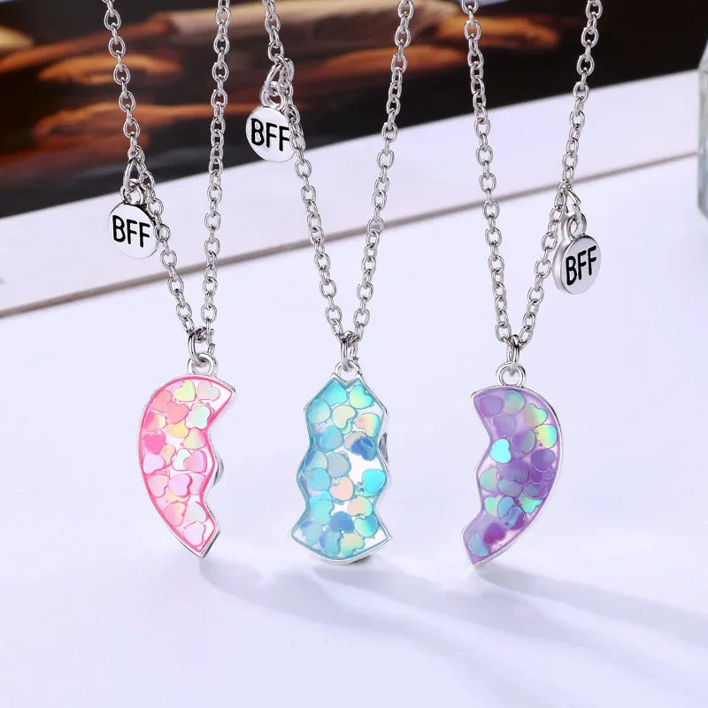 Magnetic Peach Broken Heart Necklace - Image 2