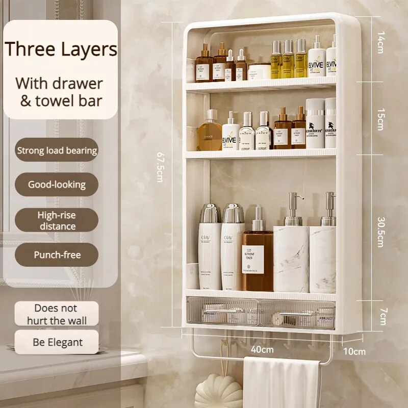 Home Essential Punch-Free Bathroom Organizer Shelf - Image 5