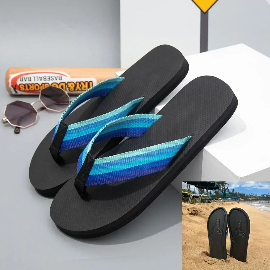 Buzz Off Middle Finger Beach Slippers