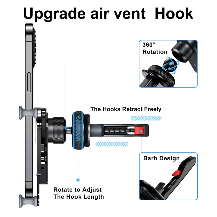 Invisible Rotatable Air Vent Mount Car Phone Holder - Image 1