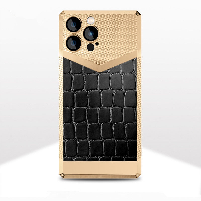 Crocodile Pattern Shock Absorbent Leather iPhone Case - Image 11