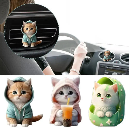 Cool Hoodie Cat Clip-On Car Freshener - Image 0
