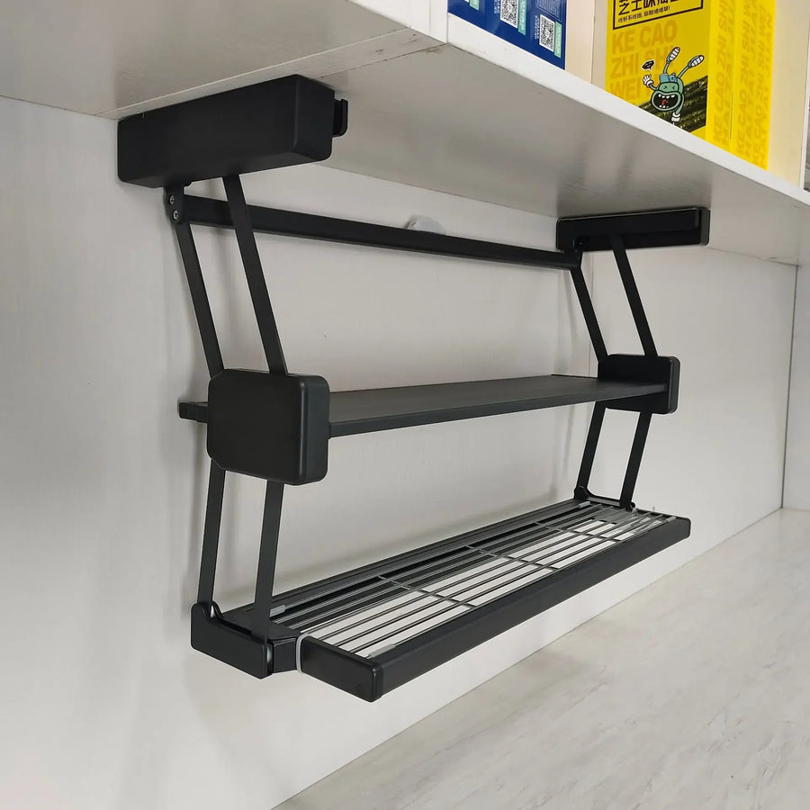 Retractable Hanging Kitchen Cabinet Storage Shelf Organizer System - Image 4