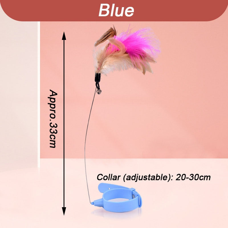 Fluffy Feather Interactive Cat Collar Toy - Image 4
