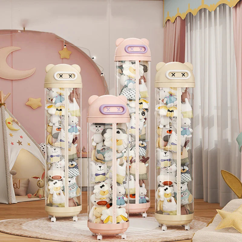 Vertical Transparent Space-Saving Toy Organizer Storage Tower - Image 1