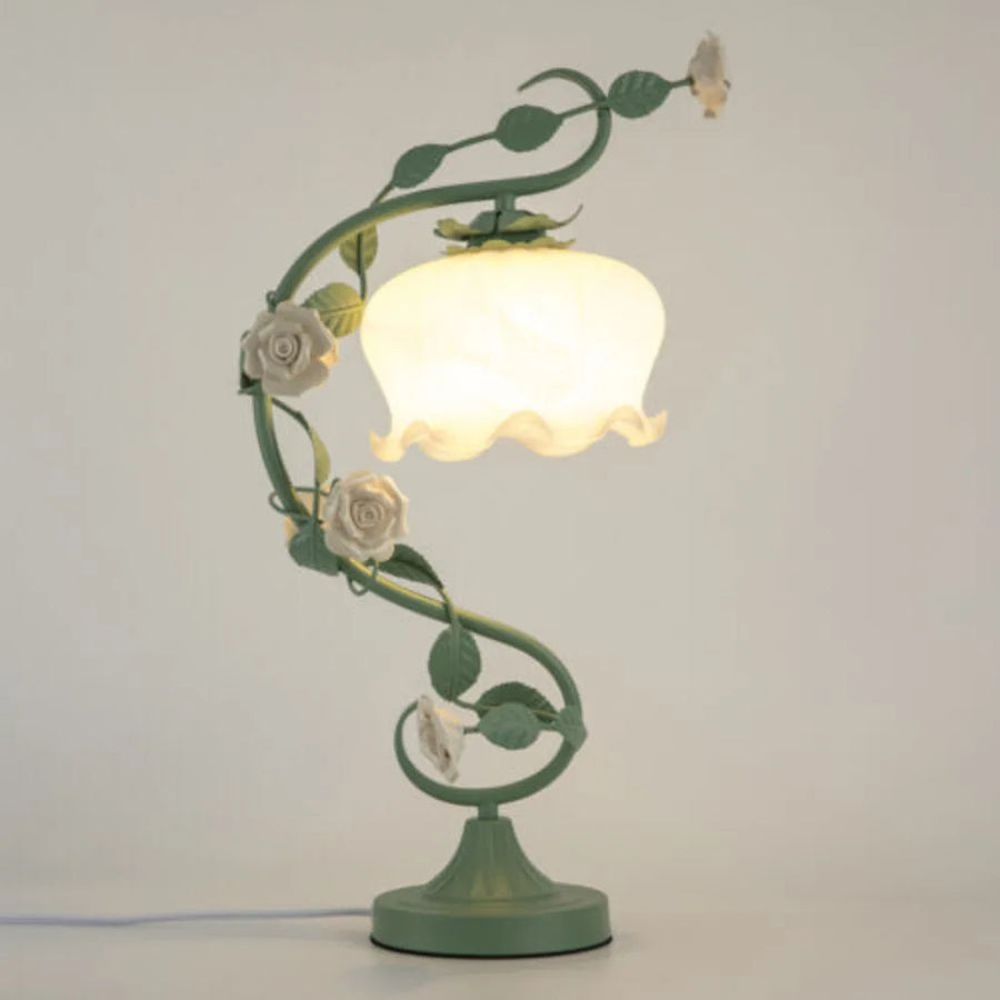Artistic Nature-Themed Flower Desk Lamp - Image 1