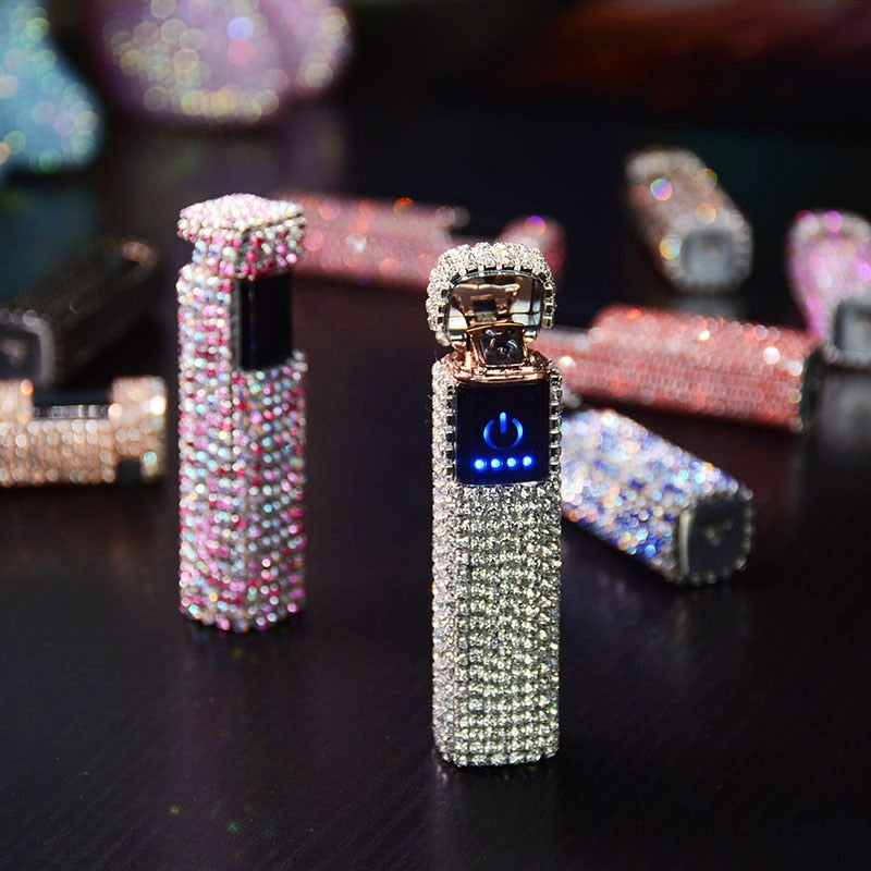 Sparkle Stone Rhinestone Rechargeable Portable Lighter - Image 5