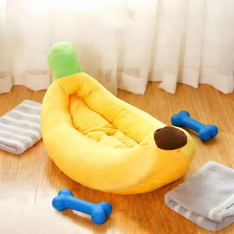 Bananenschalen-Plüsch-Katzenbett