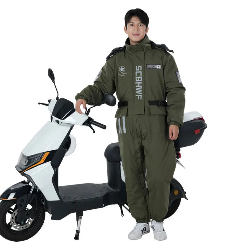 Heavy-Duty Coldproof Full Body Motorcycle Suit - Image 6