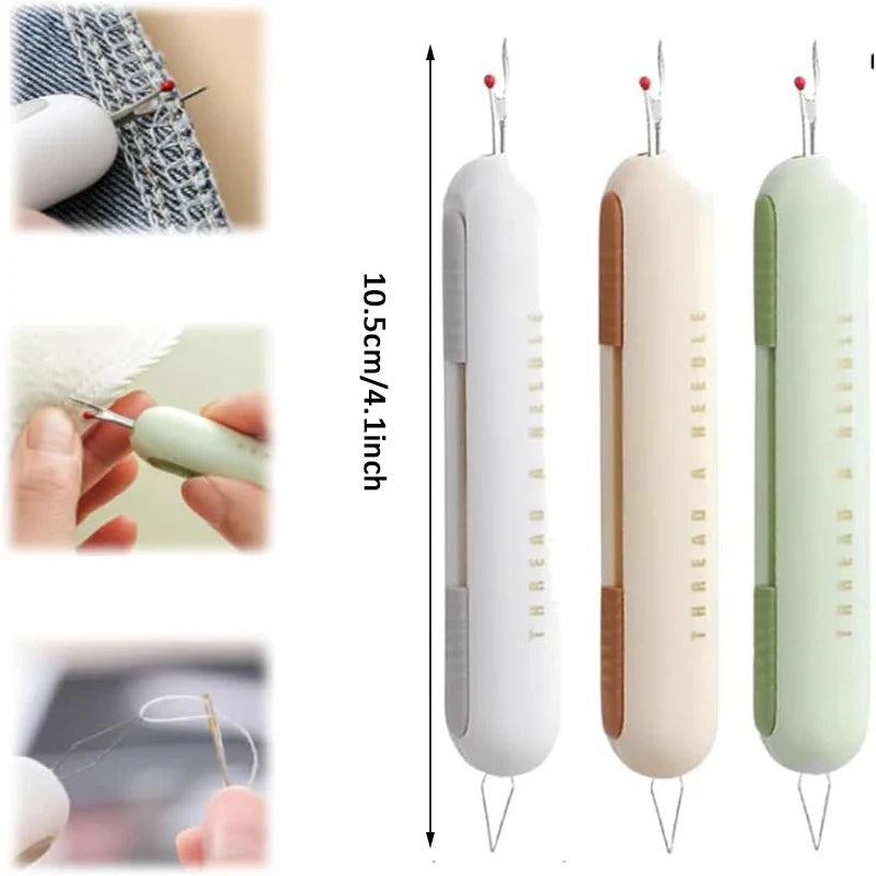 Dual-Purpose Needle Threader Seam Ripper Tool - Image 1