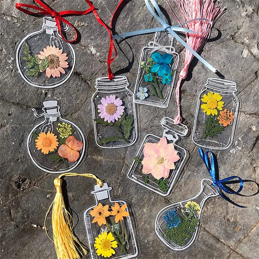 DIY Transparent Natural Floral Bookmarks - Image 1