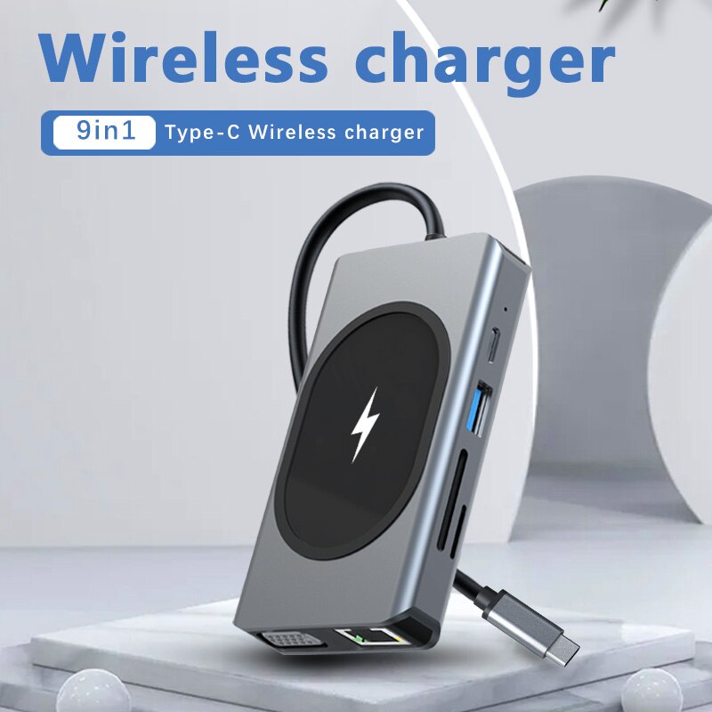 USB Type C Adapter For MacBook Pro with Wireless Charger - Image 9