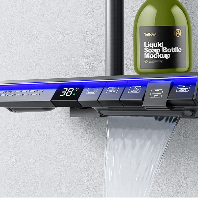 Rainfall Spa Therapy Digital Thermostatic Shower System Set - Image 7