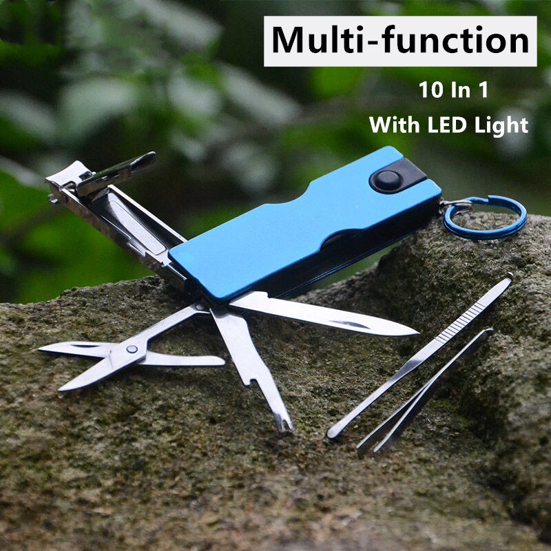 10in1 Stainless Steel EDC Keychain Tool - Image 1