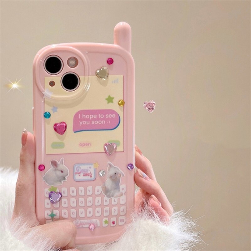 3D Korean Style Diamond Heart iPhone Case - Image 1