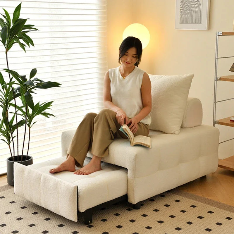 Nordic Elegance Space-Saving Reclining Sofa Bed - Image 2