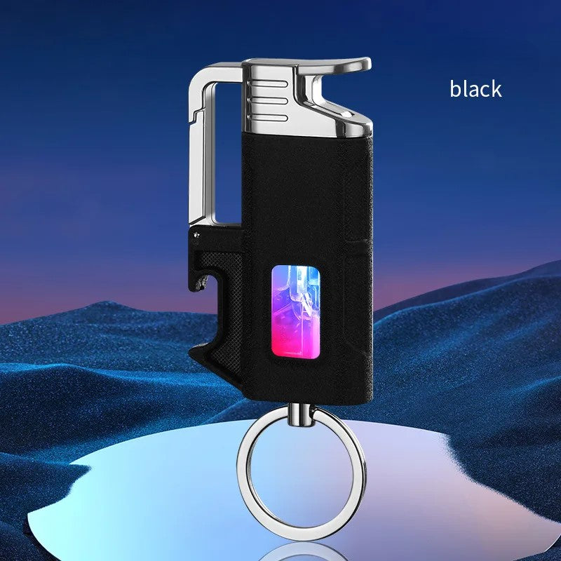 Modern Windproof Metal Bottle Opener Keychain Lighter - Image 10